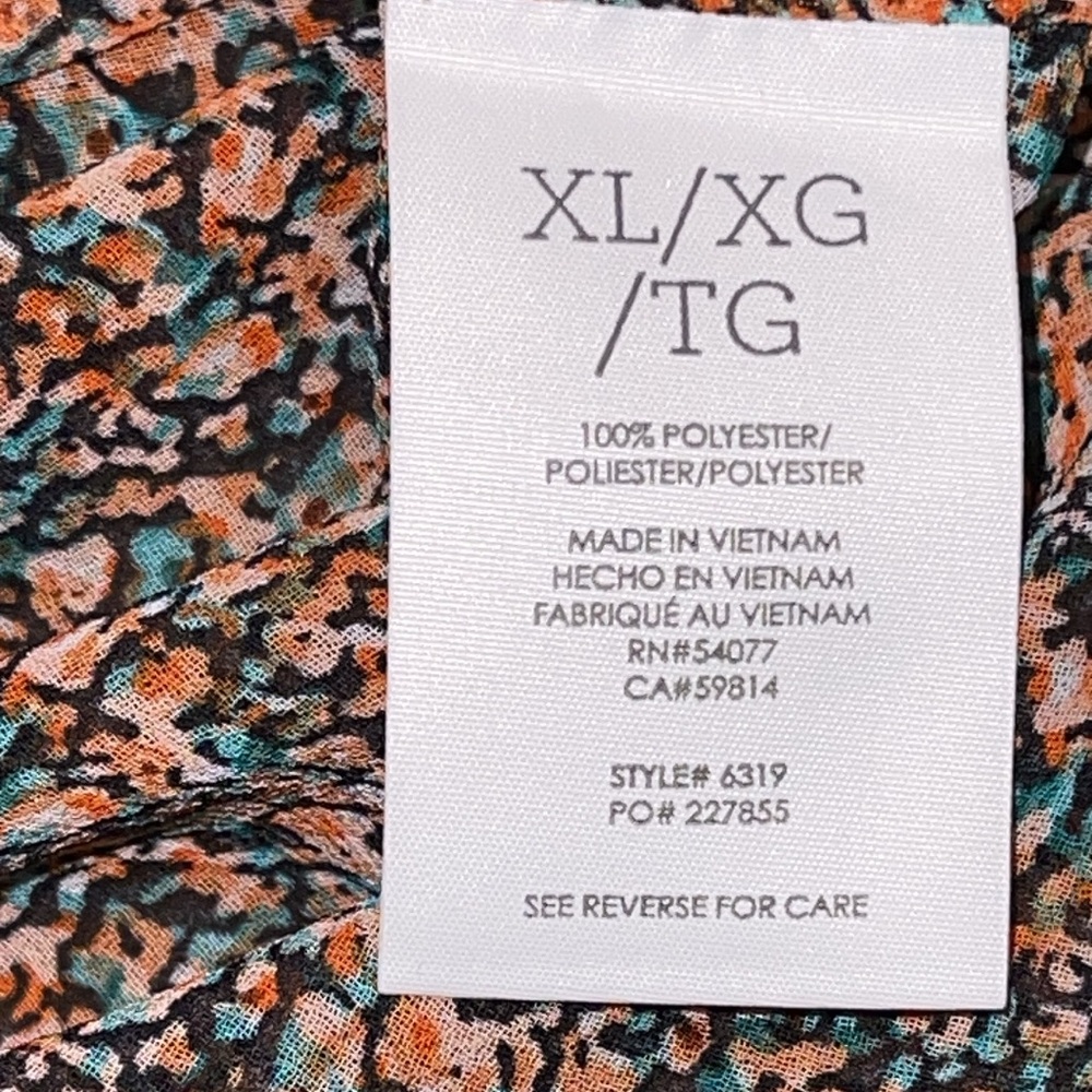 CAbi Sleeveless Multicolor Textured Shell - Black, Brown, Orange - Picture 7 of 7